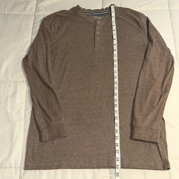Weatherproof Henley Men’s Size L Light Brown The Vintage Henley - Picture 4 of 8